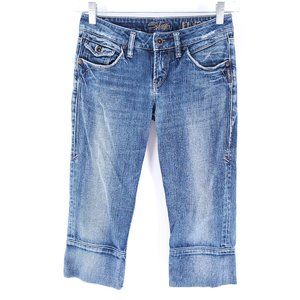 Silver Jeans Elyssa Women Jean Capri Low Rise Blue Size 26 (27x18)